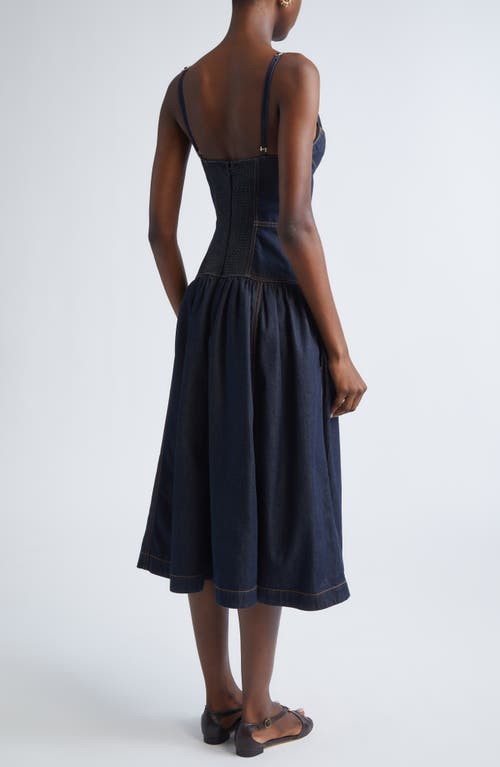 Zimmermann Denim Sleeveless Midi Dress In Night Sky In Blue