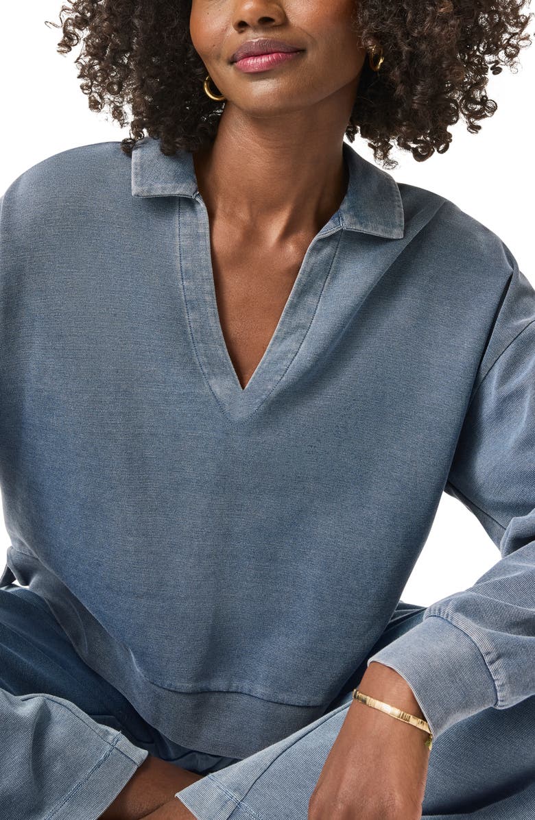 Splendid Indigo Polo Sweatshirt, Alternate, color,