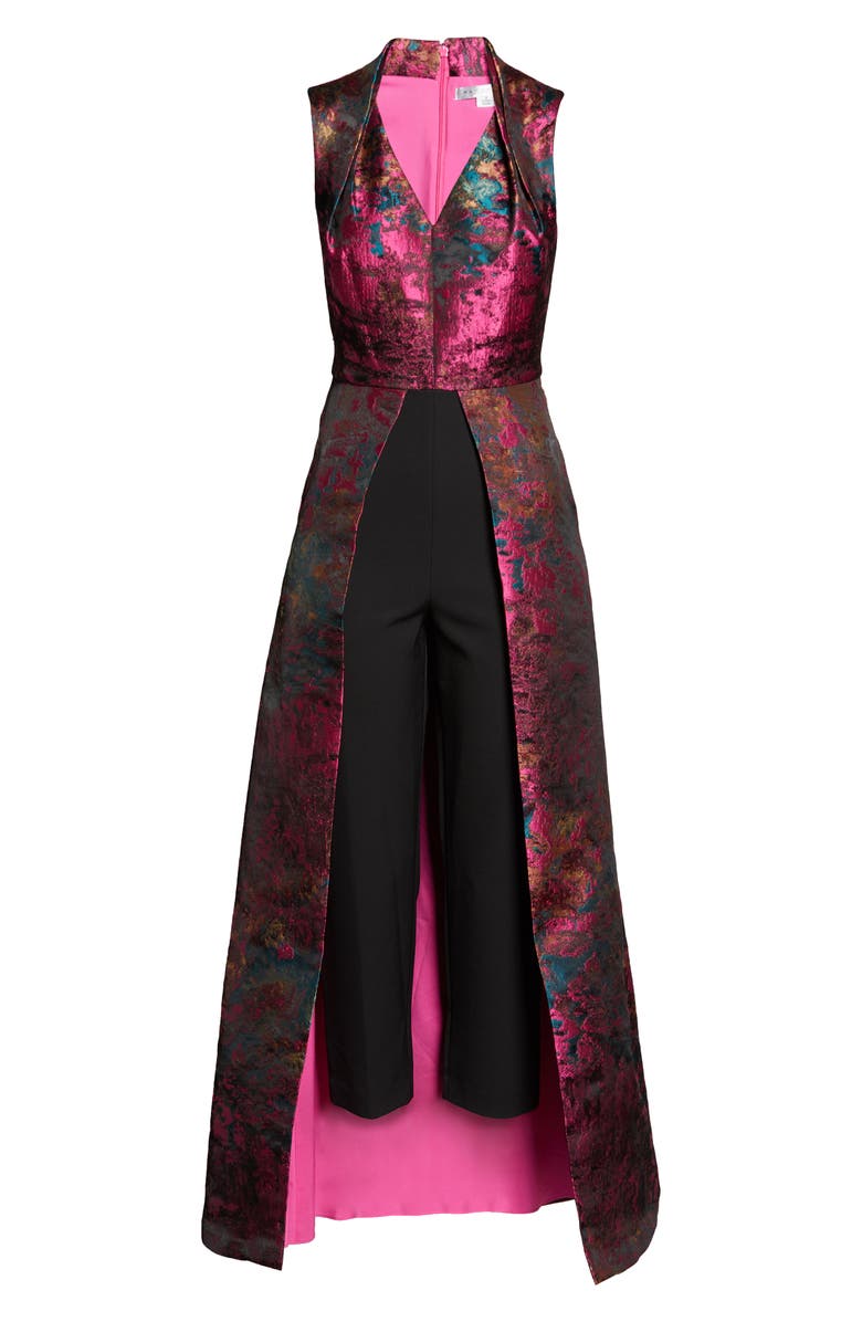 Kay Unger Kelsey Abstract Jaquard Maxi Romper, Alternate, color,