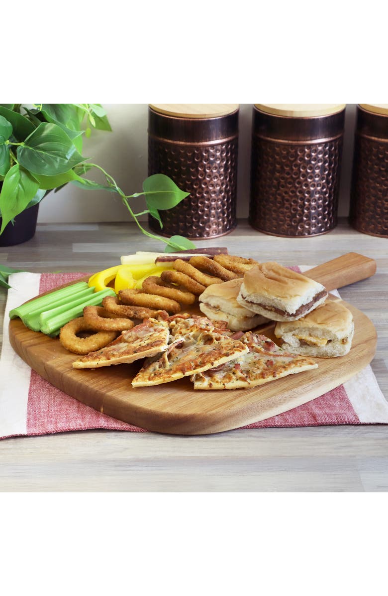 Megachef 13 Inch Acacia Wood Serving Butcher Cutting Board with Handle, Alternate, color, Acacia