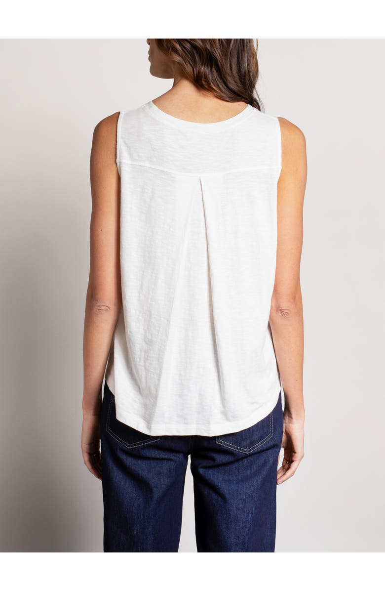 Celtic & Co. Crew Neck Pleat Back Tank Top, Alternate, color, Chalk