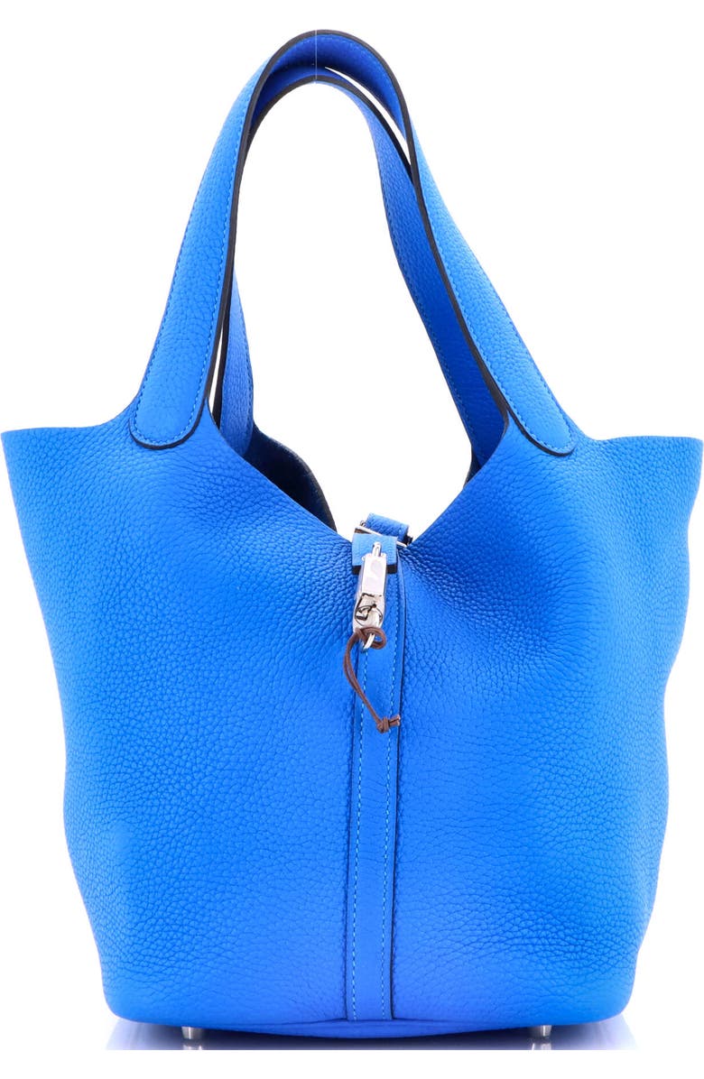 Pre-Owned Hermes Picotin Lock Bag Clemence MM, Main, color, Bleu Hydra