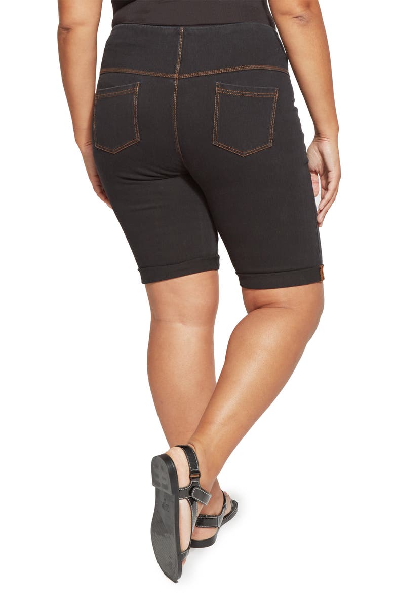 Lysse ́ Stretch Denim High Waist Boyfriend Shorts, Alternate, color, Midtown Black