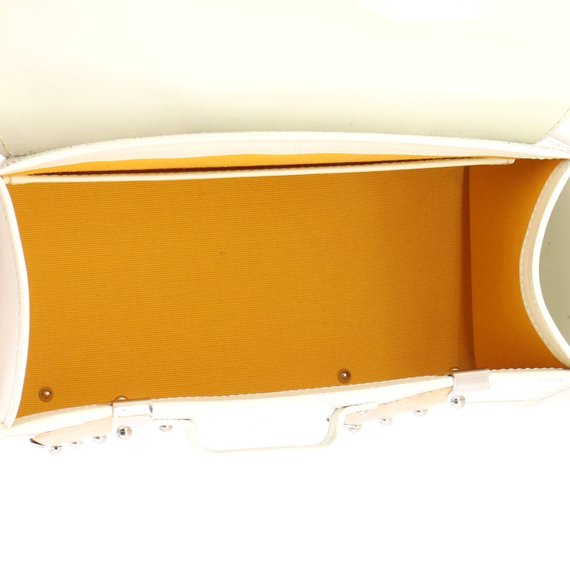 Structured Saigon Top Handle Bag Coated Canvas with Leather Mini, Alternate, color, White