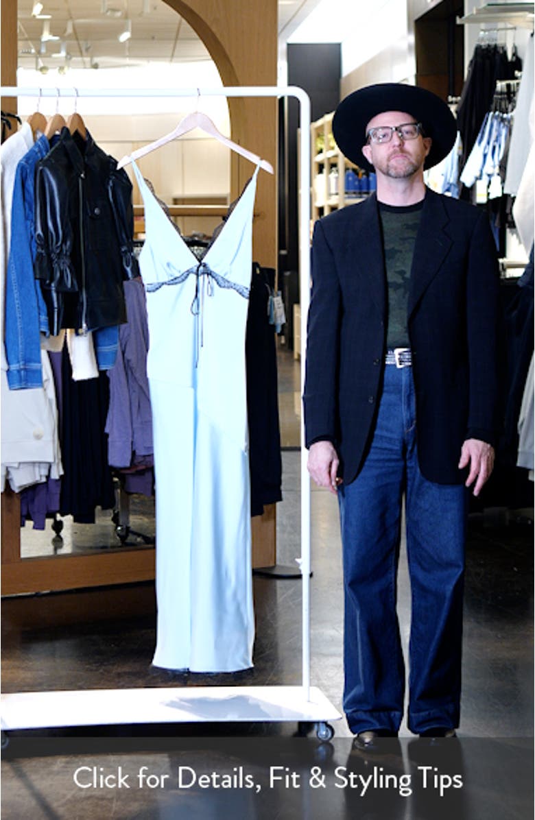 Mariella Lace Trim Satin Maxi Dress, sales video thumbnail