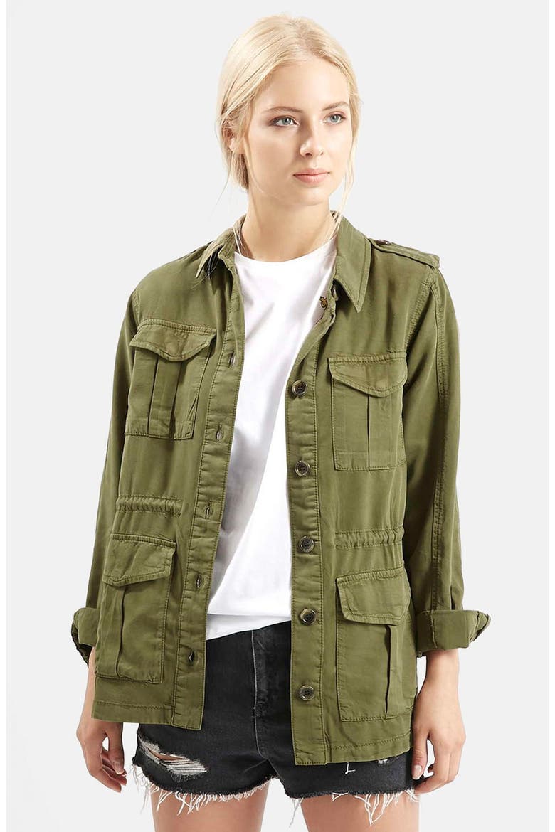 'Elsa' Four Pocket Field Jacket, Main, color, OLIVE