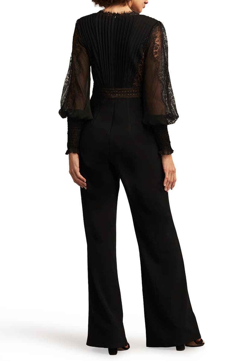 Tadashi Shoji Pintuck Pleat Long Sleeve Jumpsuit, Alternate, color,