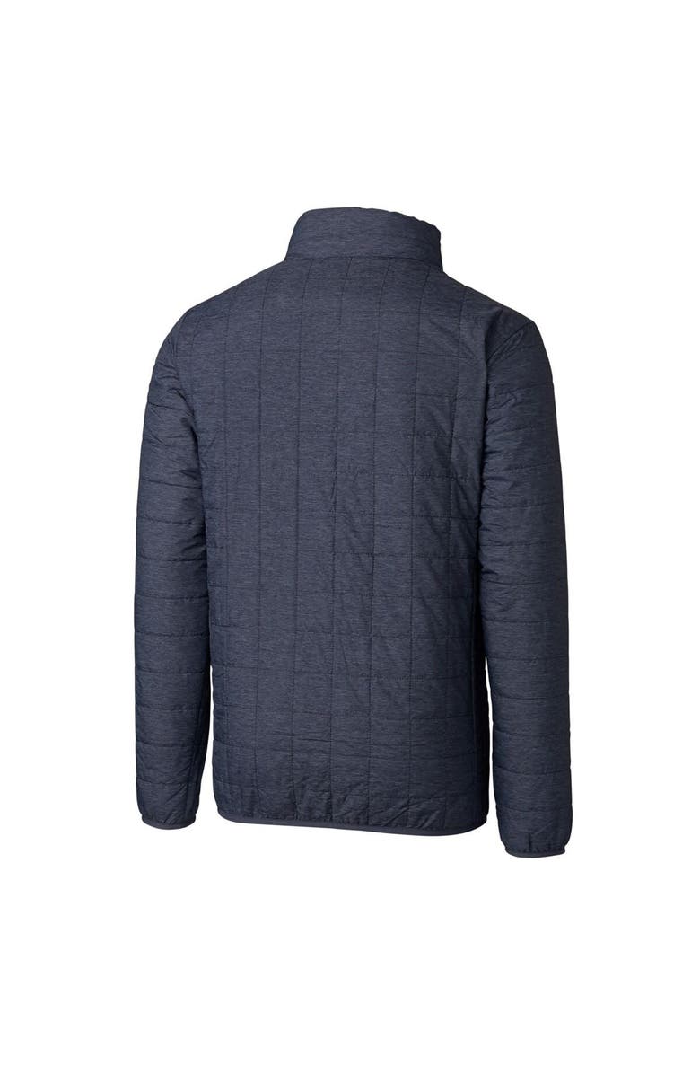 Cutter & Buck Men's Cutter & Buck Heather Navy West Virginia Mountaineers Team Logo Big & Tall Rainier PrimaLoft Eco Insulated Full-Zip Puffer Jacket, Alternate, color, Heather Navy