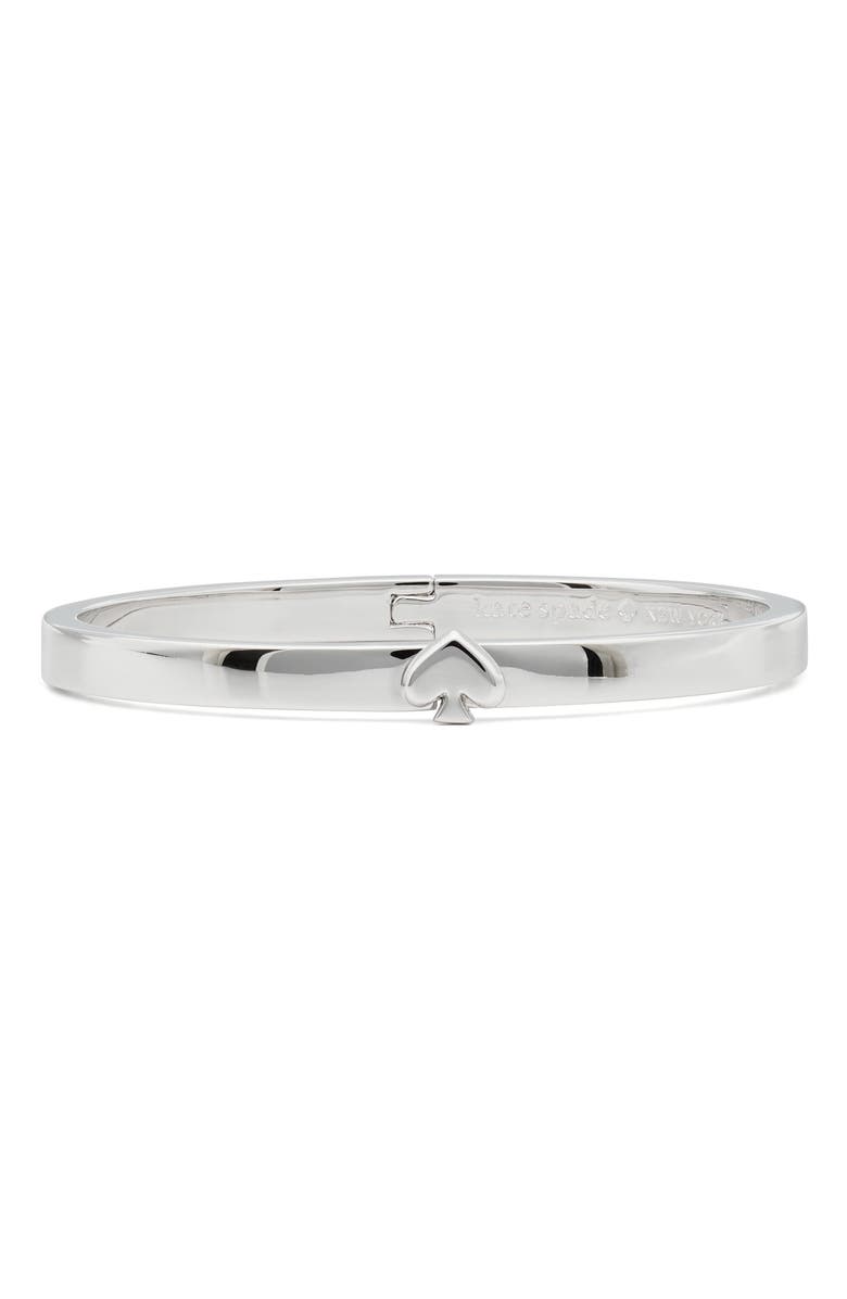 Kate Spade New York everyday spade slim bangle bracelet, Main, color, Silver
