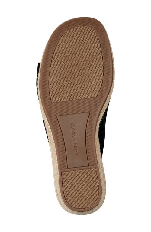 Easy Spirit Shanice Wedge Espadrille Slide Sandal In Black