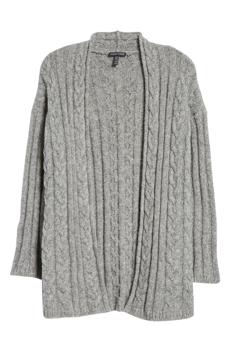 Eileen Fisher Alpaca Blend Cable Knit Cardigan, Alternate, color, 