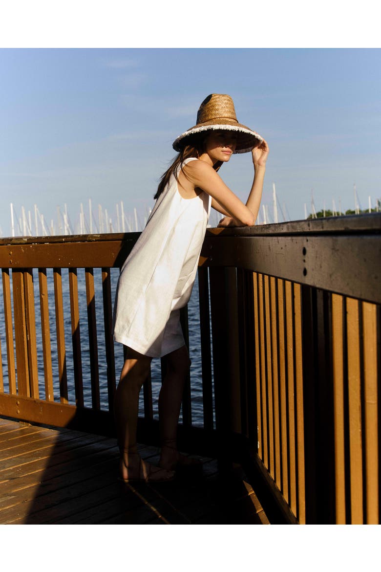 Fiona Linen Shift Dress, Alternate, color, Bright White