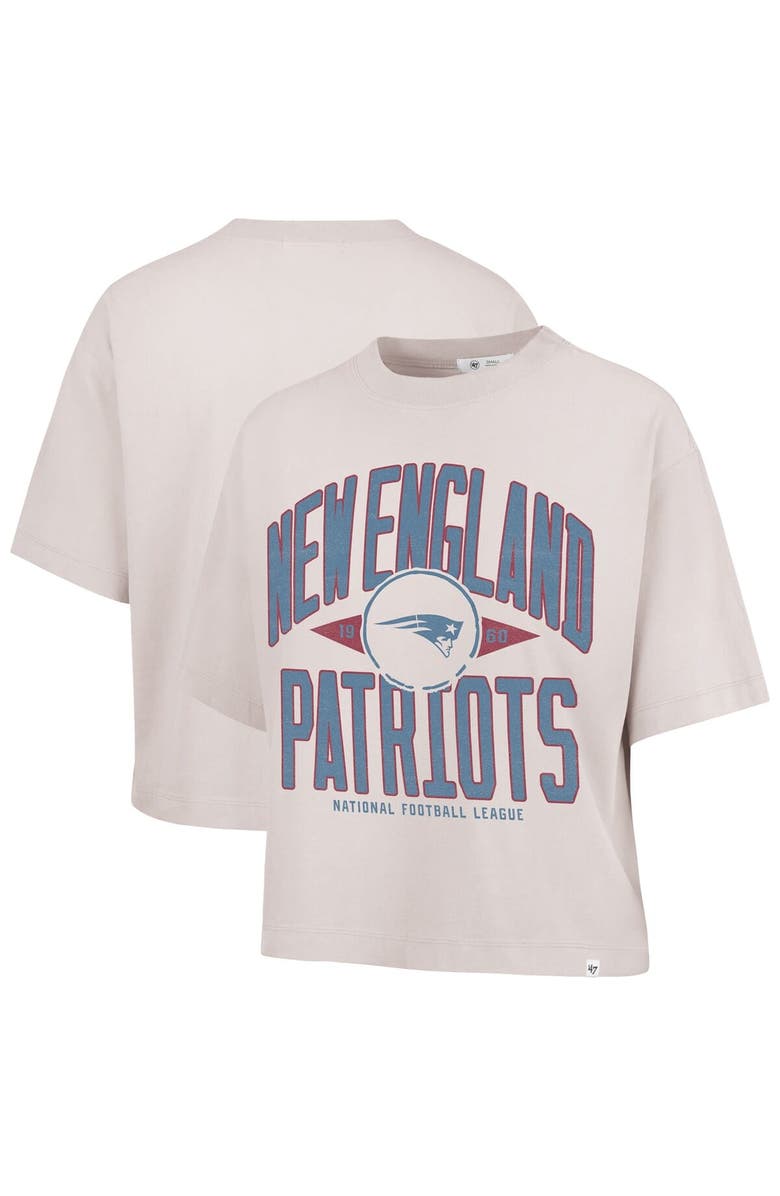 '47 Women's '47 Natural New England Patriots Cropped Windthrow Ravine T-Shirt, Main, color, 