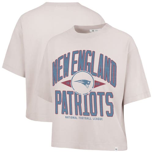 47 Brand '47 Natural New England Patriots Cropped Windthrow Ravine T-shirt In Neutral