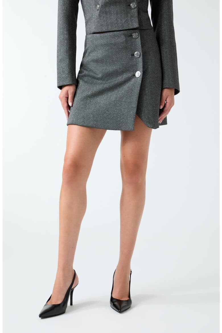 Bertha A Line Miniskirt, Main, color, OPEN GREY