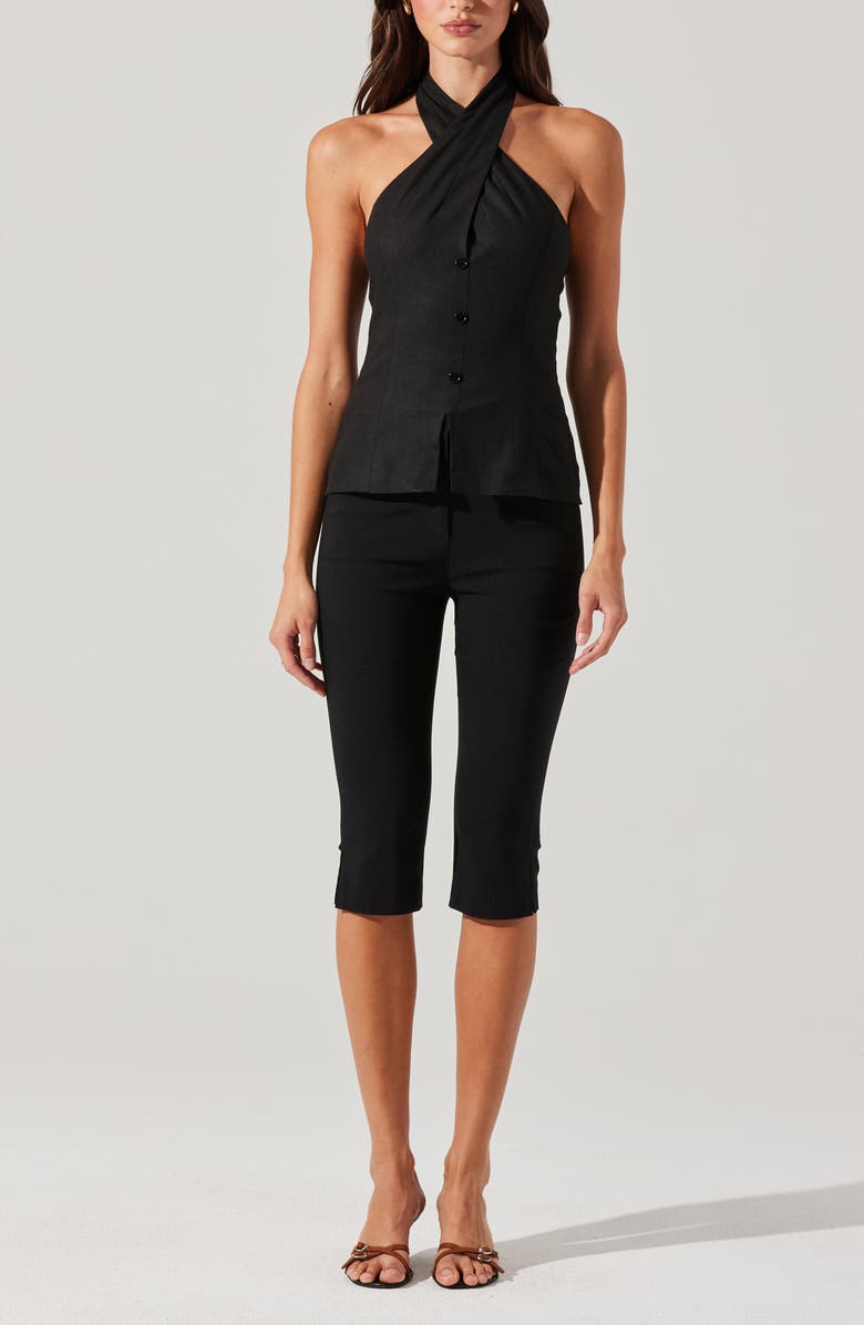 ASTR the Label Yaritza Halter Neck Vest Top, Alternate, color, Black