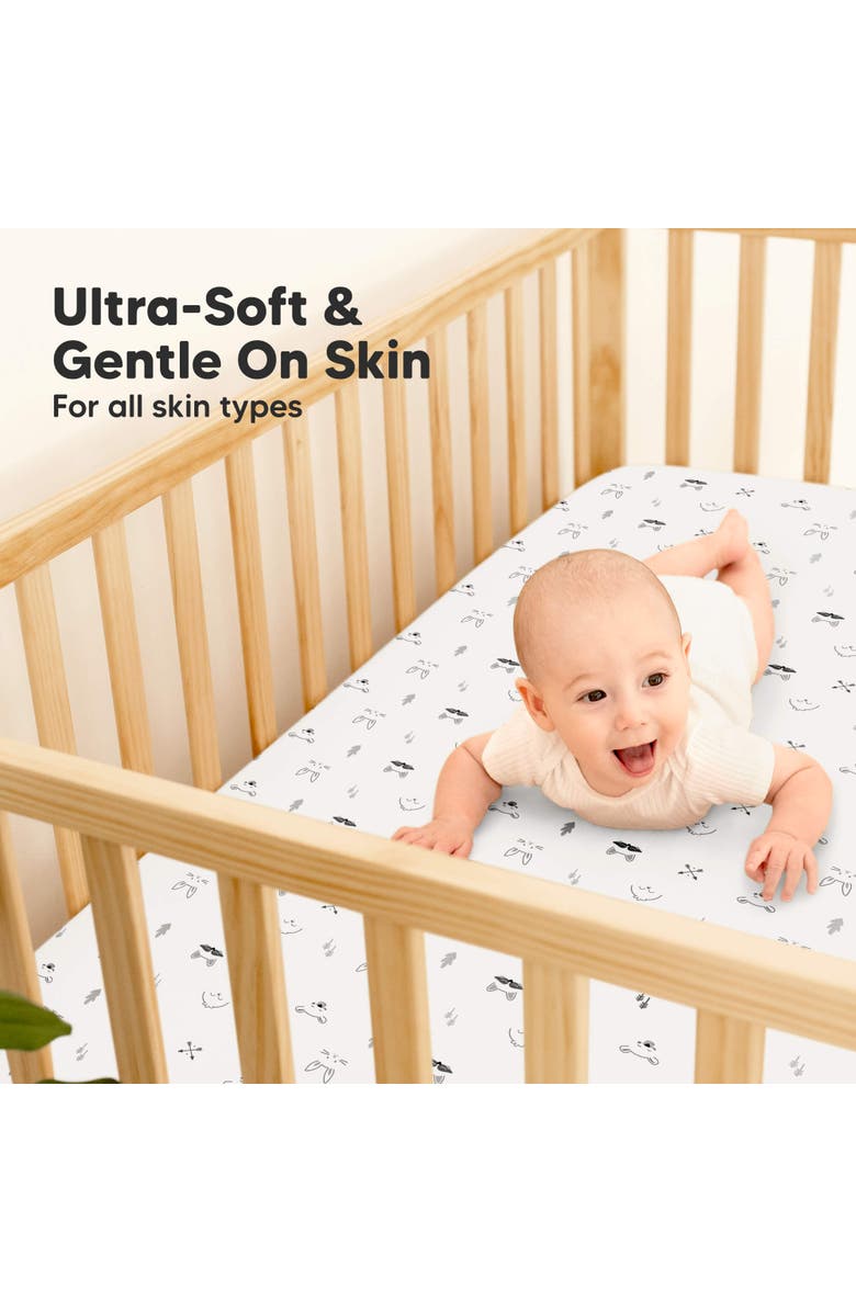 KeaBabies 2-Pack Isla [Protect+] Waterproof Crib Sheets, Alternate, color, Nordic