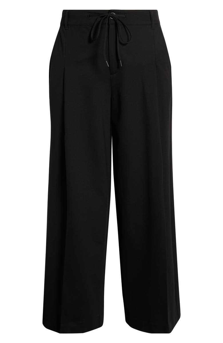 Liverpool Pleated Drawstring Wide Leg Pants, Alternate, color, Black