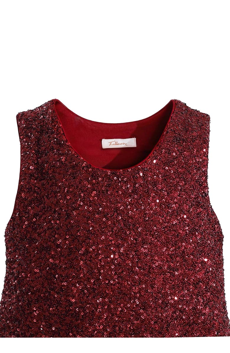 Tulleen Sequin Feather-Trim Set, Alternate, color, Red