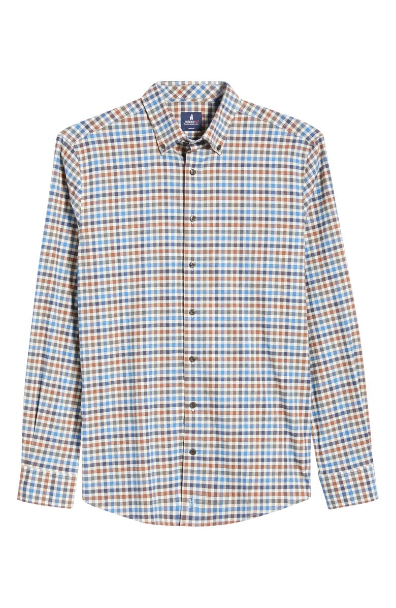 johnnie-O Krause Plaid Cotton Blend Button-Down Shirt, Alternate, color, Harvest