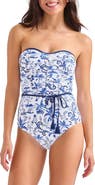 Tommy Bahama Terrazon Tile Strapless One-Piece Swimsuit