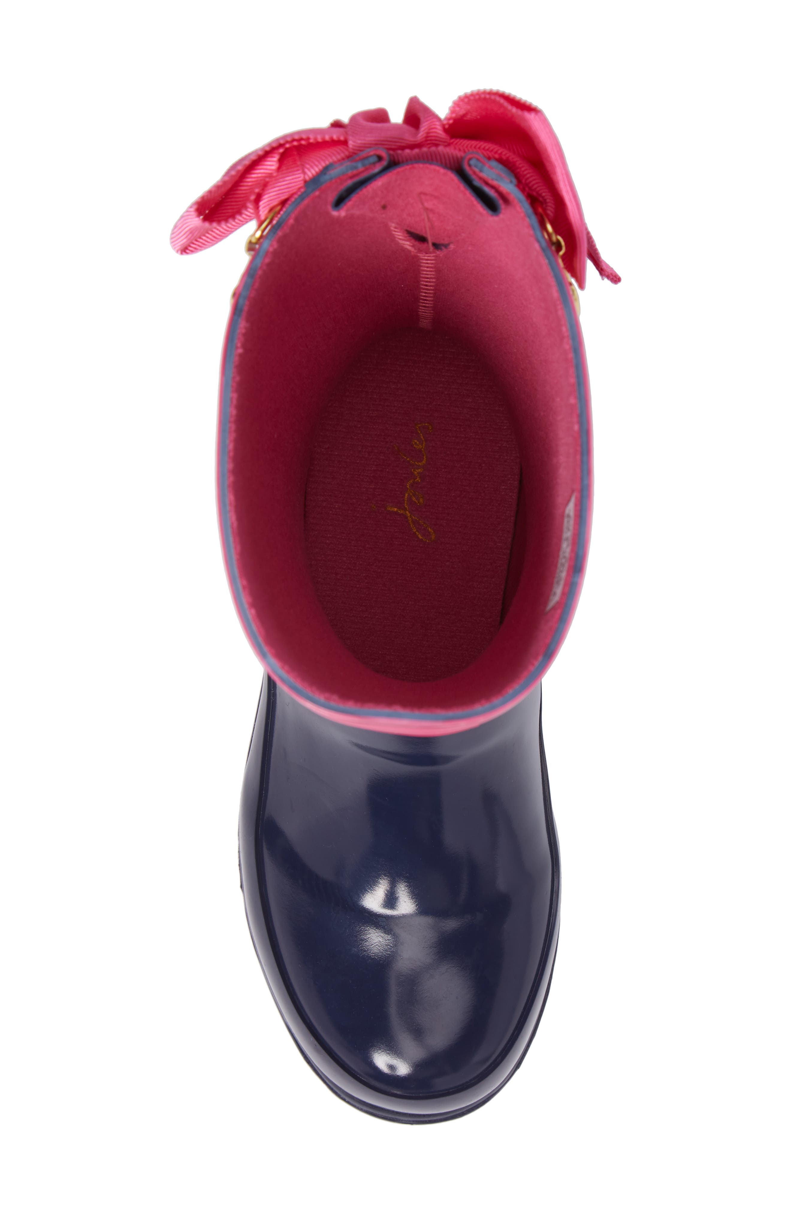 Joules Evedon Bow Waterproof Rain Boot, Alternate, color, 