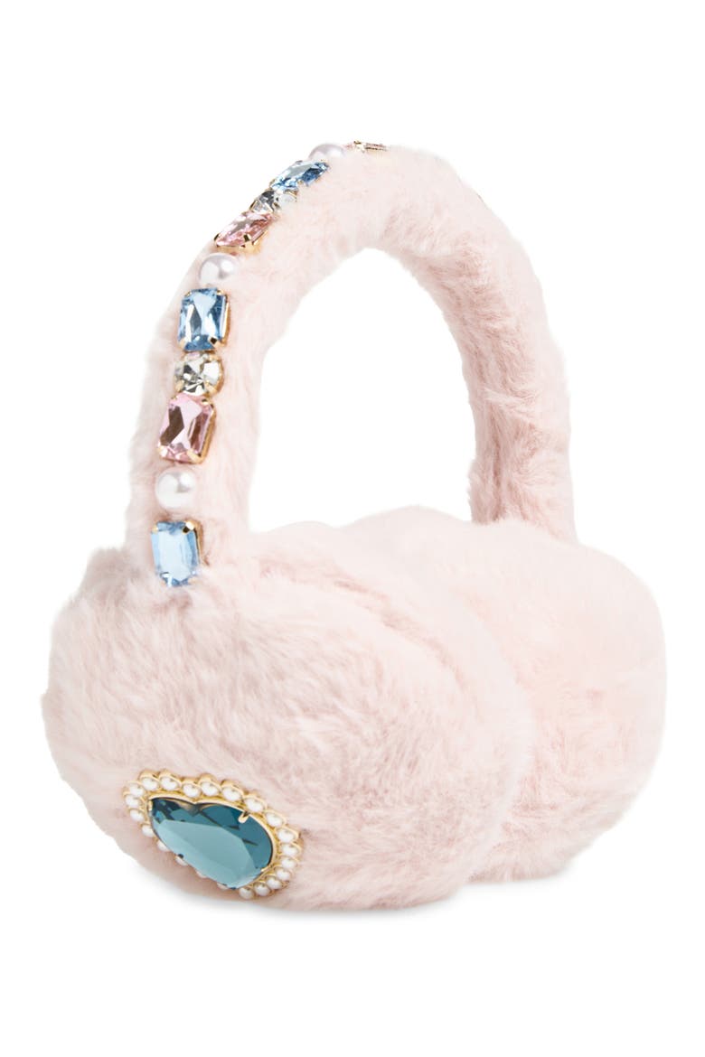 Kids' Cotton Candy Bejeweled Earmuffs, Main, color, PINK
