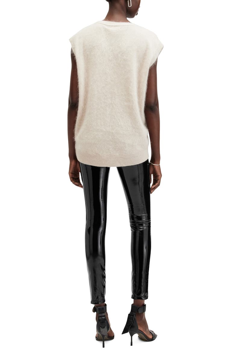 AllSaints Cora Shine Patent Faux Leather Leggings, Alternate, color, Black