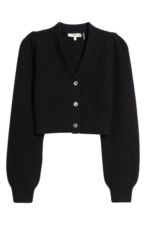Loveshackfancy Avignon Wool & Cashmere Crop Cardigan In Black