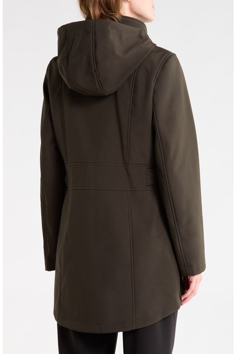 Hooded High-Low Softshell Anorak, Alternate, color, OLIVE