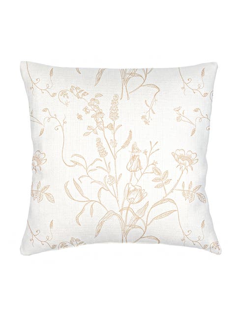 English Garden Linen Pillow with Down Alternative Insert