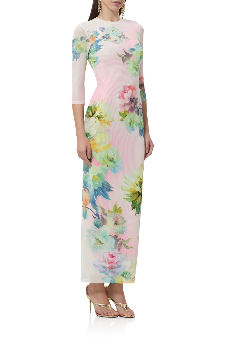 Kira Floral Print Body-Con Dress, Alternate, color, GROWING ROSES