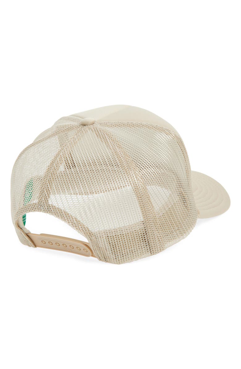 Friday Feelin’ I'd Rather Be Barefoot at the Beach Trucker Hat, Alternate, color, Tan