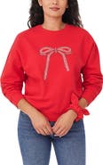 Kensie Bow Embellished Sweatshirt & Scrunchie Set