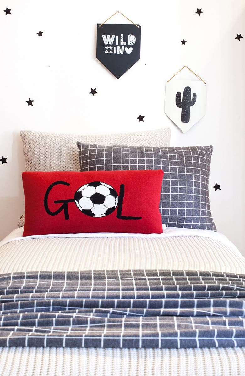 RIAN TRICOT Gol Soccer Rectangular Throw Pillow, Alternate, color, Dark Red