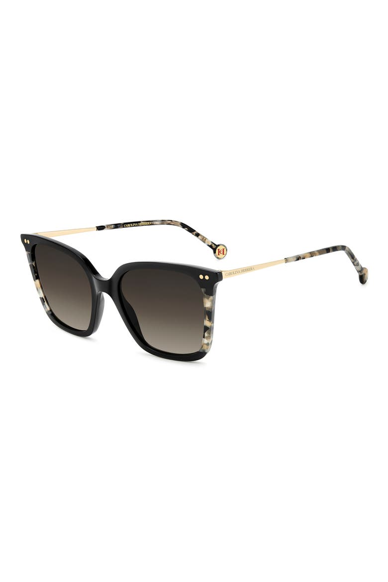 53mm Square Sunglasses, Alternate, color, BLACK HAVANA/ BROWN SF