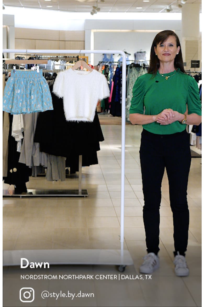 Kids' Fuzzy Sweater & Metallic Print Skirt Set video