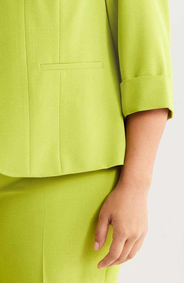 KASPER Cardigan-Style Stretch Crepe Blazer, Alternate, color, Kiwi