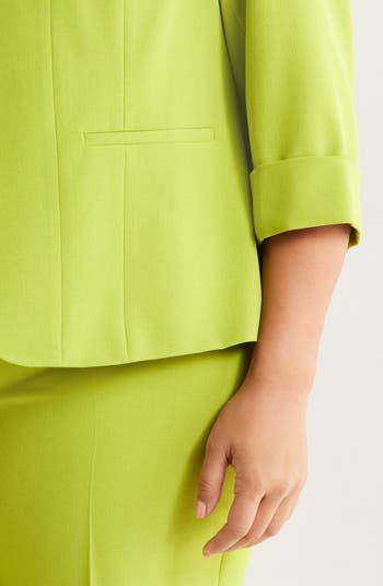 Cardigan-Style Stretch Crepe Blazer