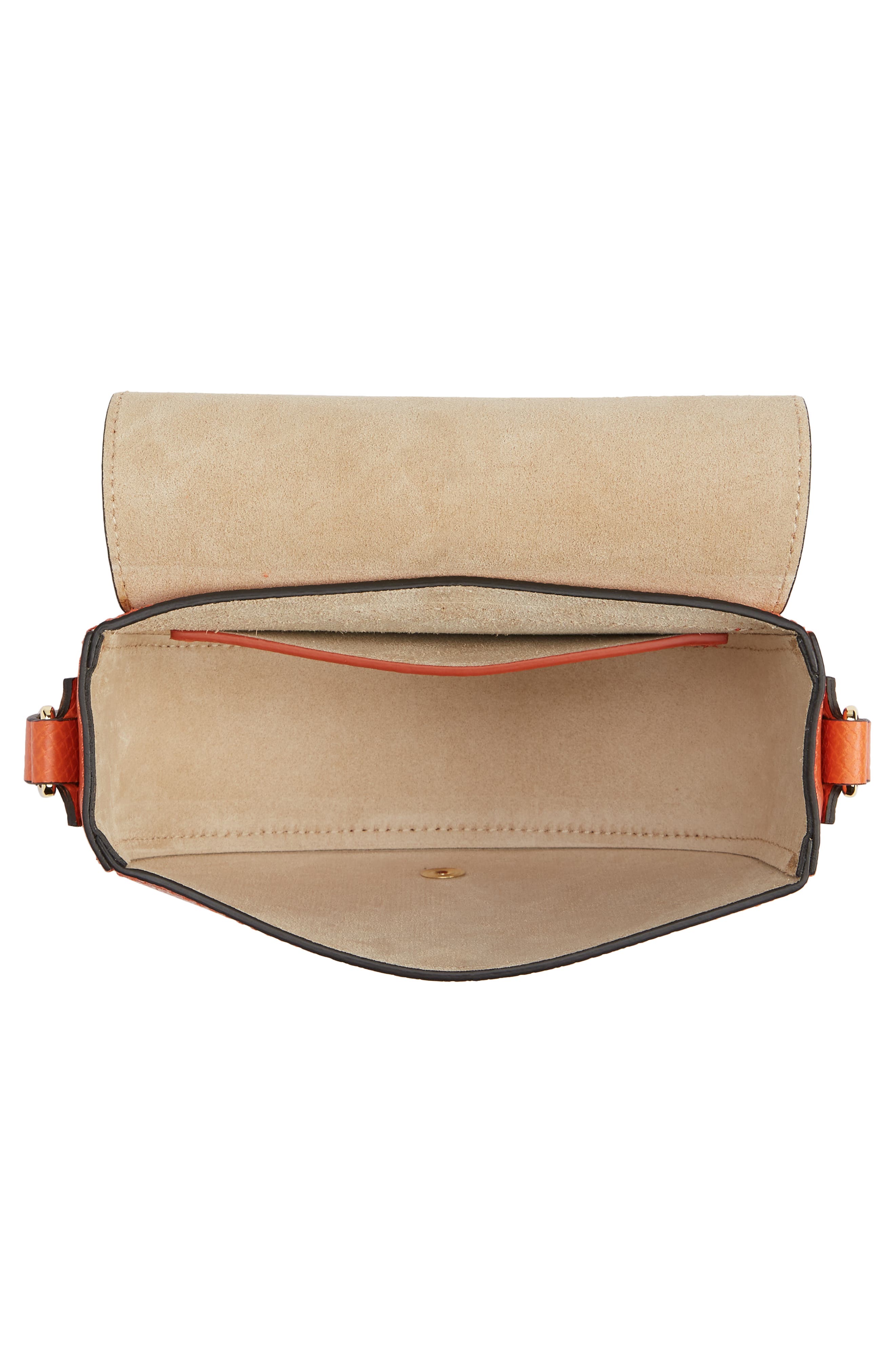 Épure Small Leather Crossbody Bag, Alternate, color, ORANGE