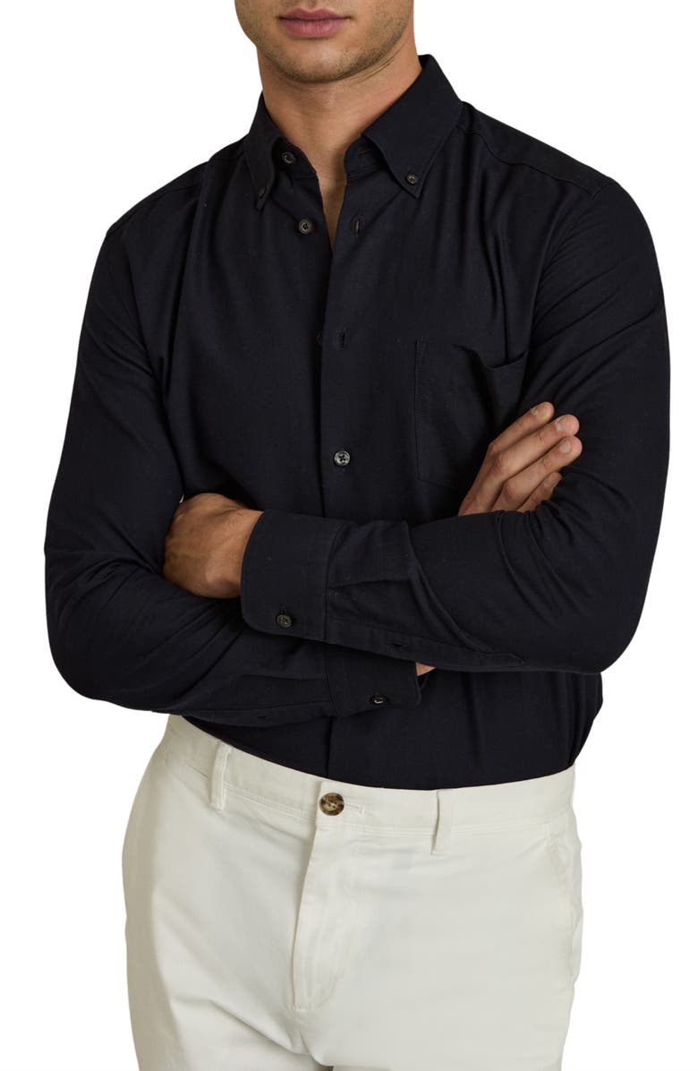 Reiss Greenwich Slim Fit Button-Down Shirt, Main, color, Navy