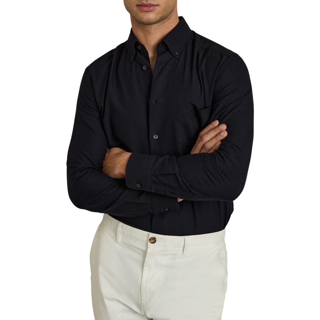 Reiss Mens Navy Greenwich Button-down Cotton Oxford Shirt In Blue