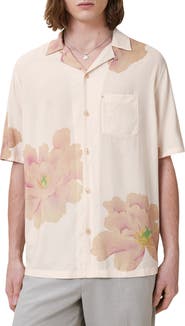 AllSaints Peony Short Sleeve Camp Shirt