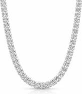 BEST SILVER Two Row Ice Chain Necklace
