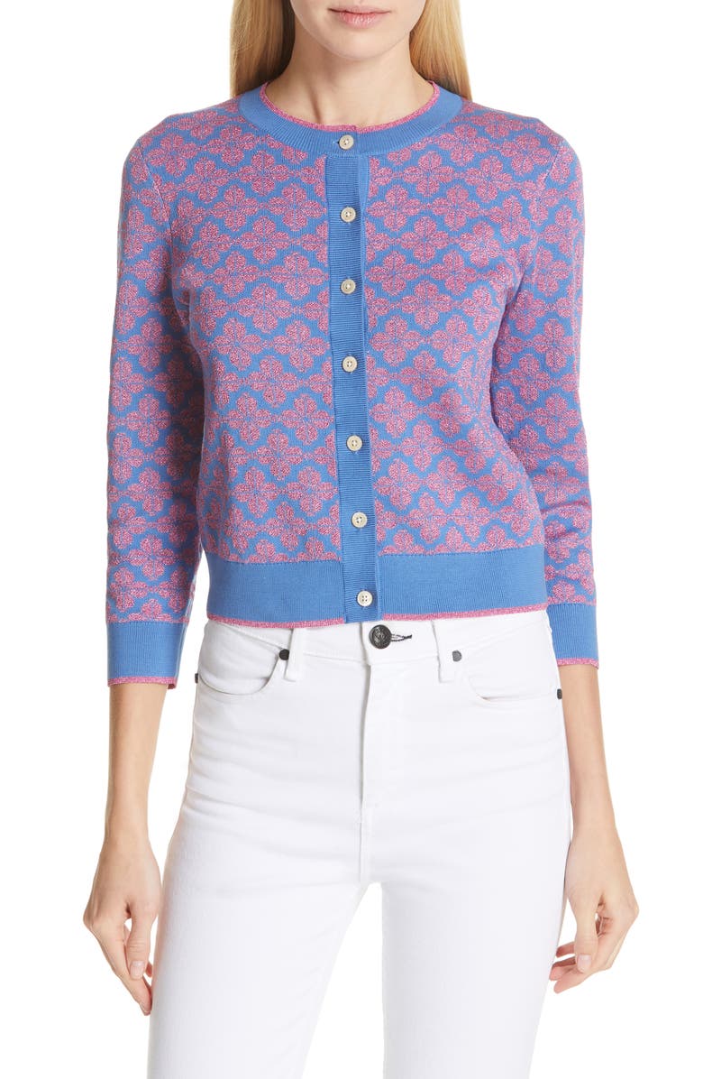 Kate Spade New York spade floral cardigan, Main, color, 