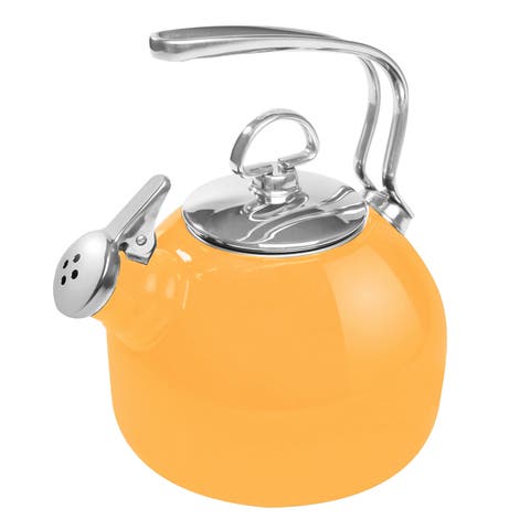Classic Enamel-on-Steel Teakettle, 1.8 quart