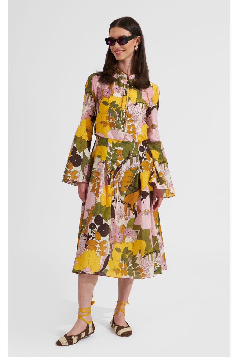 Casanova Midi Dress Big Flower Rose Pink, Main, color, Big Flower Rose Pink