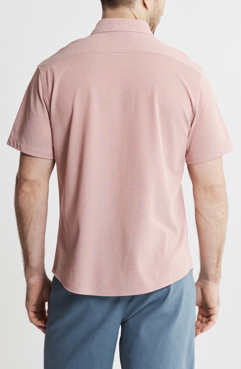 JACHS Short Sleeve Stretch Oxford Button-Up Shirt, Alternate, color, Light Red