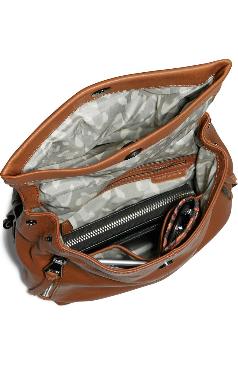 AIMEE Bali Leather Backpack, Alternate, color, Chestnut W Gunmetal