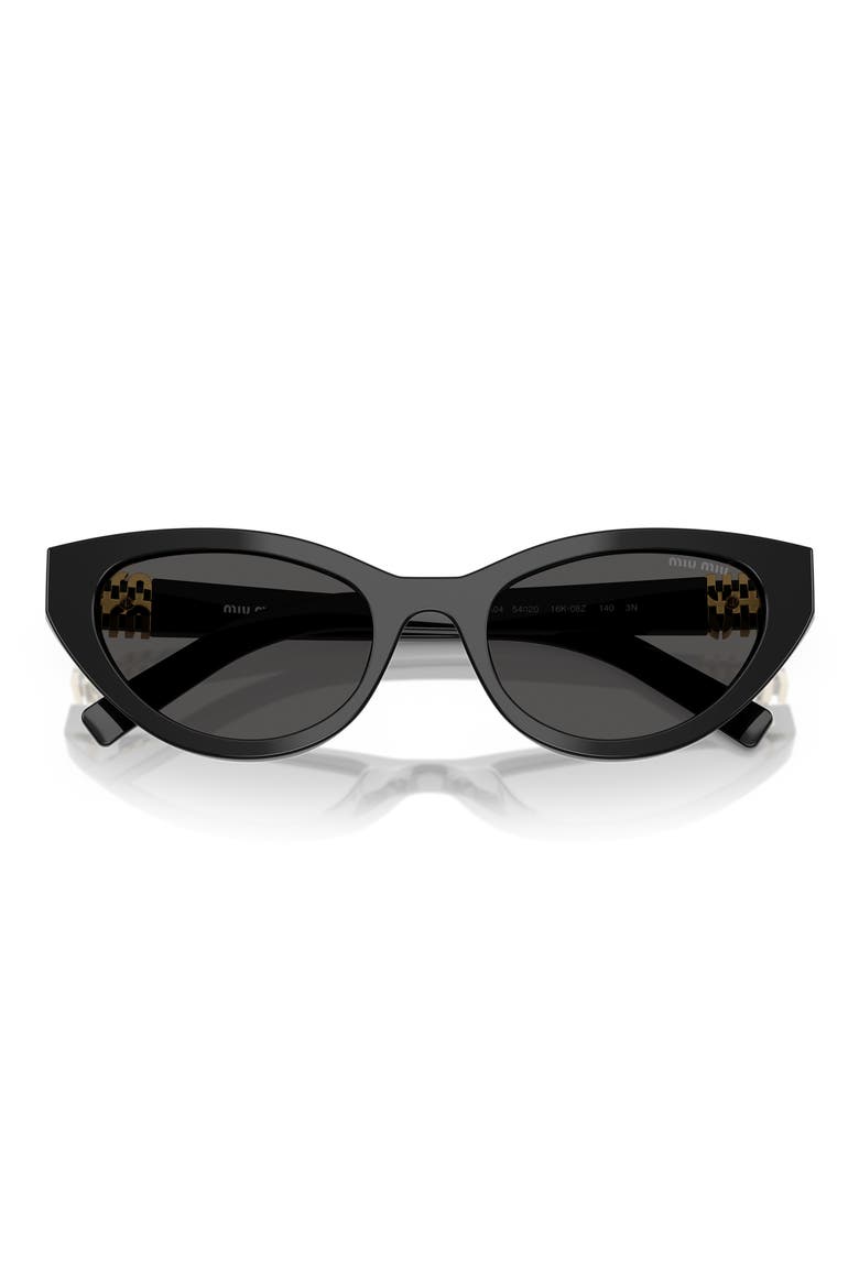 54mm Butterfly Sunglasses, Alternate, color, BLACK / DARK GREY